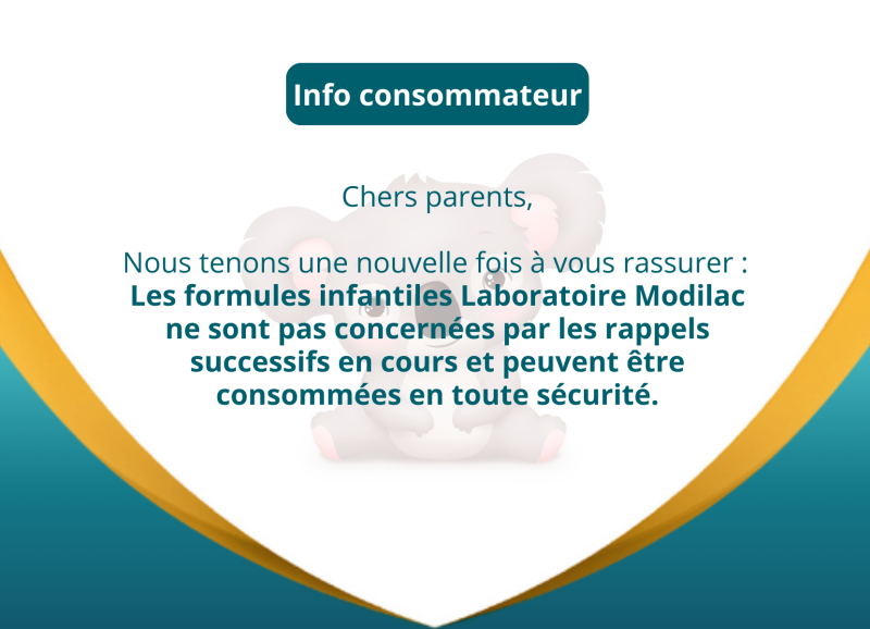 Information consommateur Laboratoire Modilac non concerné